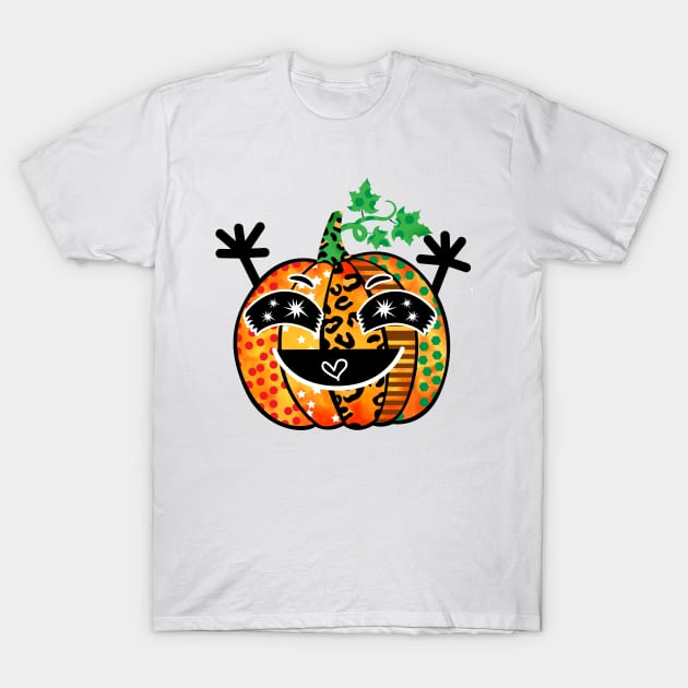 Pumpkin Halloween Funny Doodles T-Shirt by lunamoonart